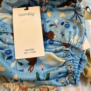 Esembly Blue Floral Baby Diaper Cover Size 1